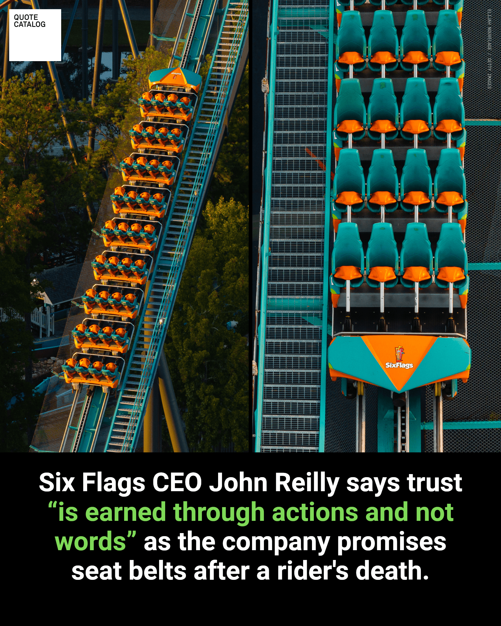 Six Flags will add seat belts to Goliath at Six Flags Over Georgia and other coasters using similar restraints after 42-year-old Hassan Jihad Ibn Kariem died…